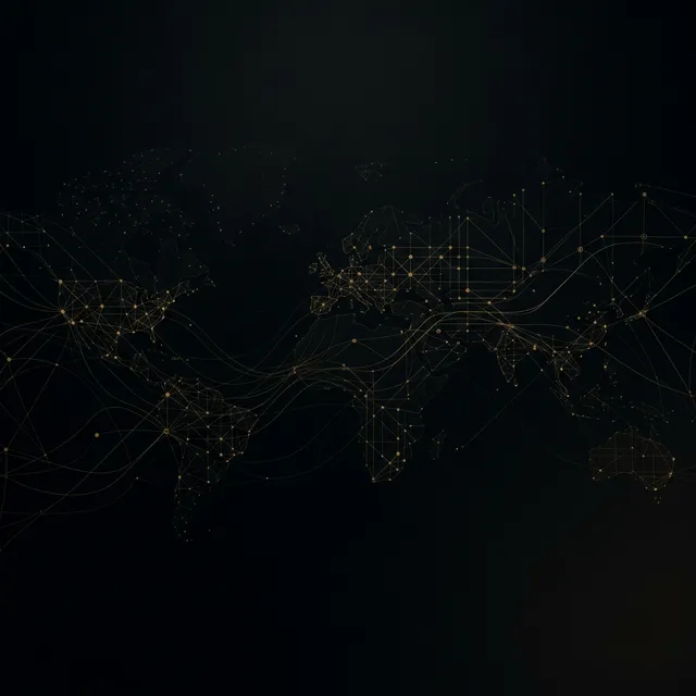Connected world map representing work across specialized industries